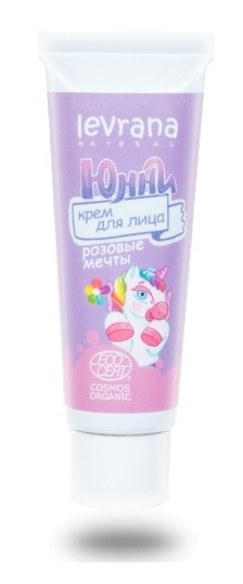 Детский крем для лица Розовые мечты Cosmos Organic  Levrana