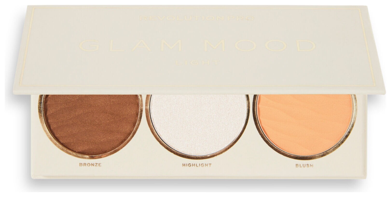 Палетка для макияжа бронзер, хайлайтер и румяна Glam Mood Face Palette Light  Revolution PRO