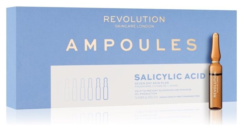 Ампулы для устранения недостатков склонной к акне кожи лица с салициловой кислотой Ampoules Salicylic Acid Seven Day Skin Plan  Revolution Skincare