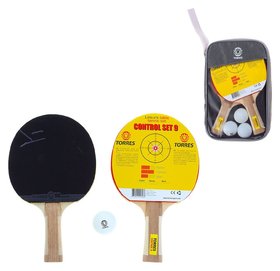 Набор для настольного тенниса Torres Control 9 (2 ракетки, 3 мяча), накладка 1,8 мм, коническая ручка Torres