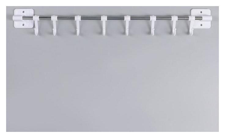 Держатель для полотенец металлический, 8 крючков, 44 см