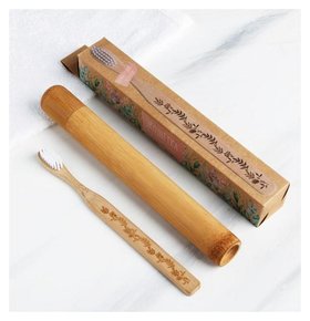 Зубная щетка в бамбуковом чехле «Весна», 3,1 × 24,1 × 3,1 см 