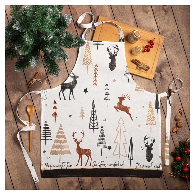 

Фартук "Доляна" X-mas 60х65см, 100%хл, рогожка 164 г/м2