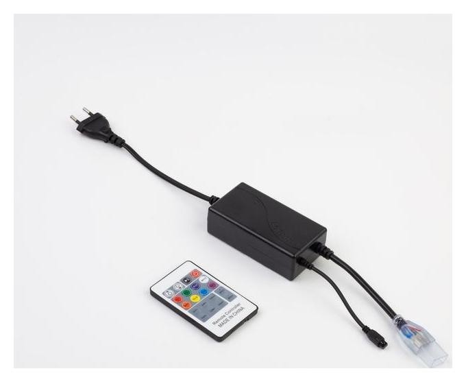 

Контроллер Ecola, для RGB ленты 14x7 мм, 220в, 1000 Вт, 4.5 А, Ip20, инфракрасный пульт