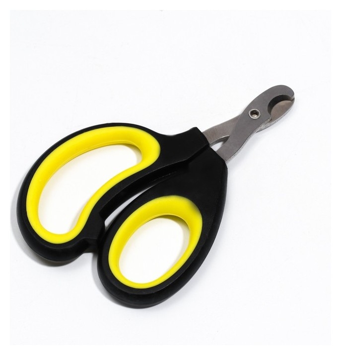 Ножницы-когтерезы пижон Premium с эргономичной ручкой, чёрно-жёлтые