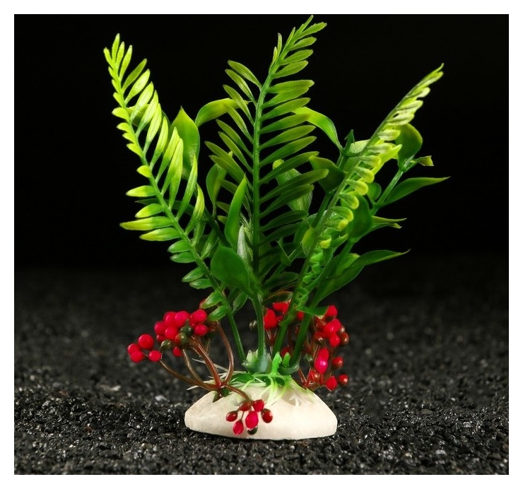 Растение искусственное аквариумное, 18 х 9 х 14 см, красное