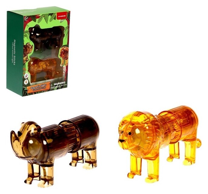 Конструктор магнитный «Животные сафари», 6 деталей  Xinbida