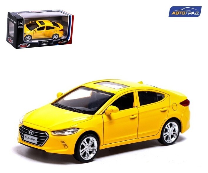 Машина металлическая Hyundai Elantra, 1:40, инерция, открываются двери, цвет жёлтый  Автоград