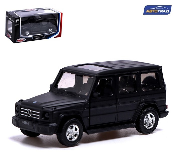 Машина металлическая Mercedes-benz G350d, 1:42, инерция, открываются двери, цвет чёрный  Автоград