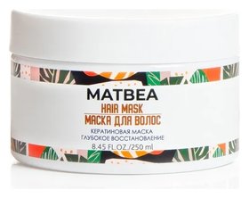 Маска для волос кератиновая глубокое восстановление Matbea