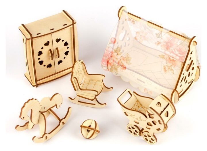 Конструктор мебель для кукол «Детская. сердечки»  Теремок