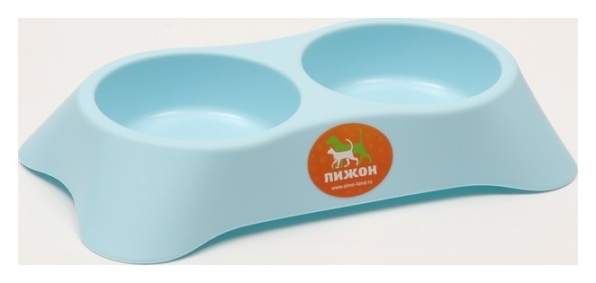 

Миска пластиковая двойная, голубая, 23 х 13 х 4 см, 160 мл