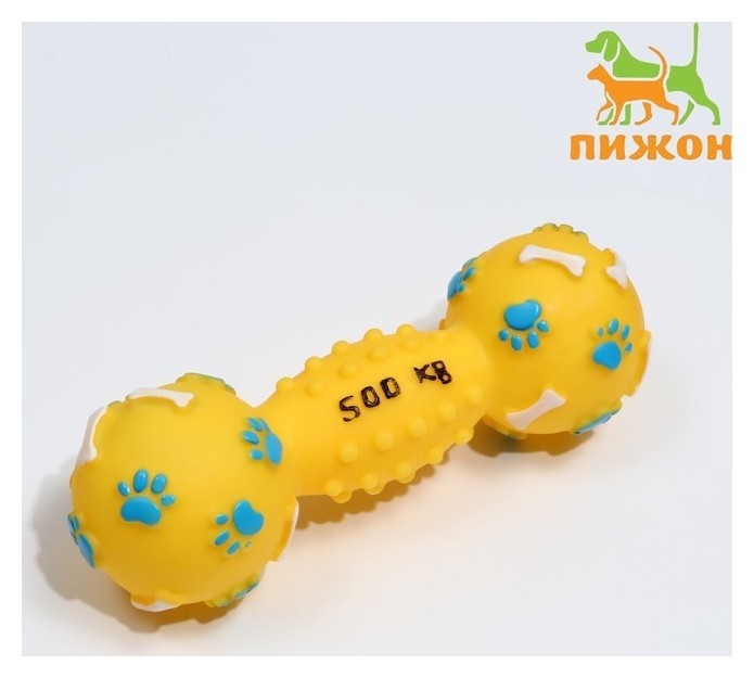 

Игрушка пищащая «Гантель 500 Kg», 17,5 см, жёлтая