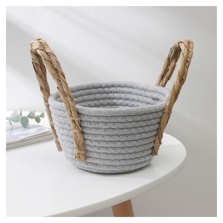 

Корзина для хранения плетёная доляна «Паола», 16×11×12 см, цвет серый