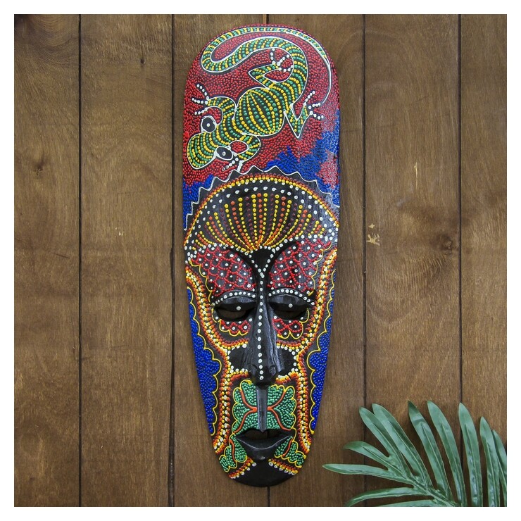 Маска "Абориген ящерица" дерево 3х12х50 см  