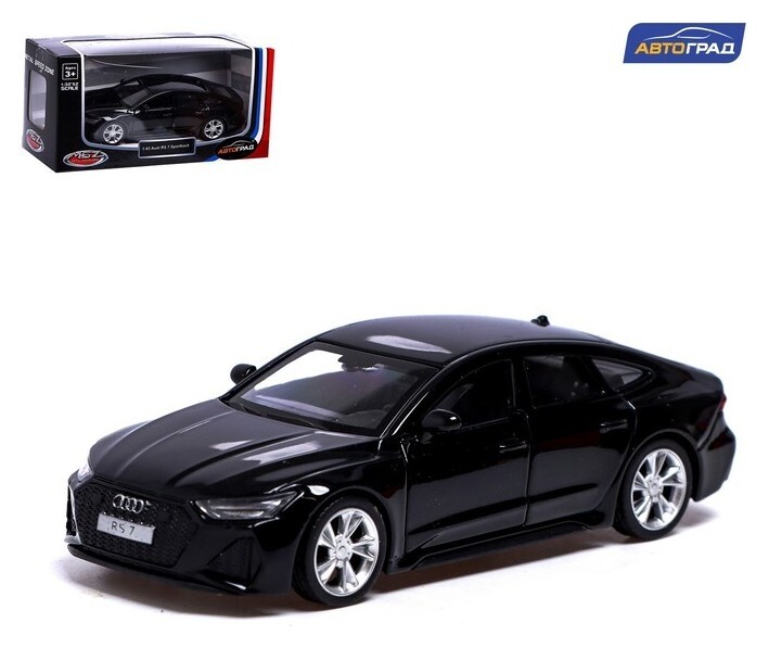 Машина металлическая Audi Rs7, 1:43, инерция, открываются двери, цвет чёрный  Автоград