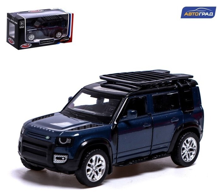 Машина металлическая Land Rover Defender 110, 1:43, инерция, открываются двери, цвет синий  Автоград