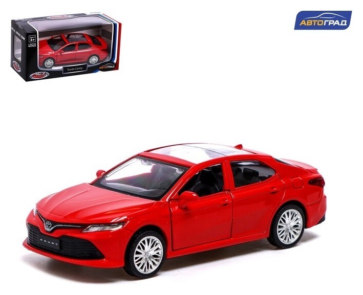 Машина металлическая Toyota Camry, 1:43, инерция, открываются двери, цвет красный  Автоград