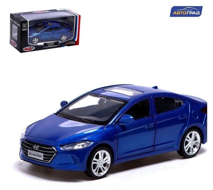 Машина металлическая Hyundai Elantra, 1:40, инерция, открываются двери, цвет синий  Автоград
