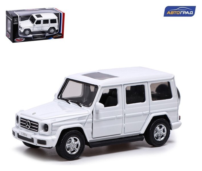 Машина металлическая Mercedes-benz G350d, 1:42, инерция, открываются двери, цвет белый  Автоград