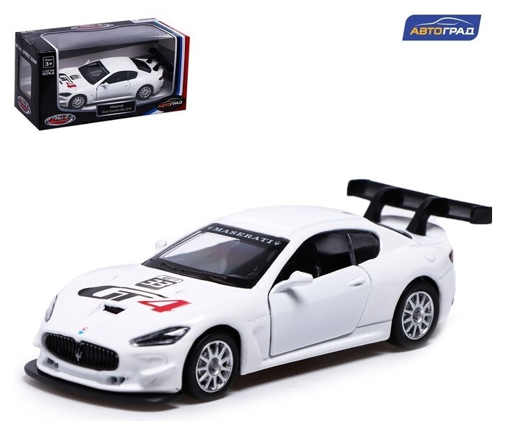 Машина металлическая Maserati Gran Turismo MC Gt4, 1:43, инерция, цвет белый  Автоград