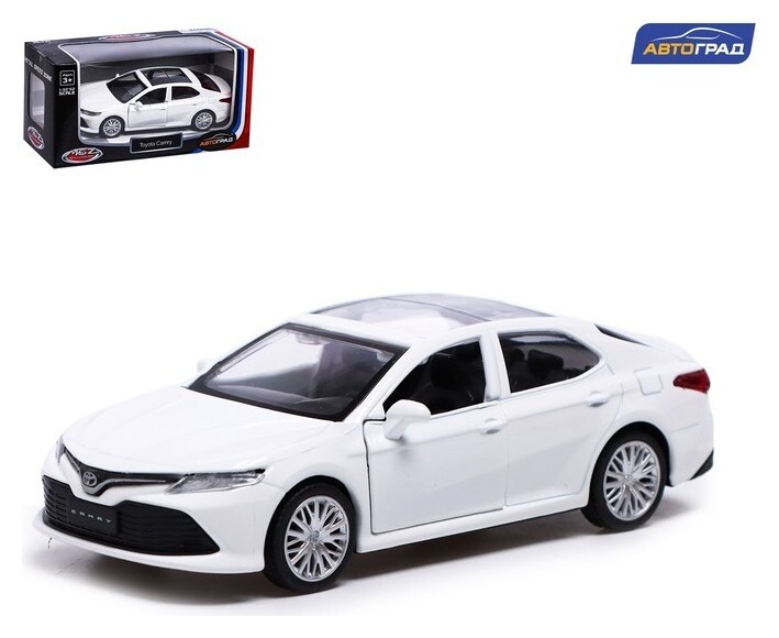 Машина металлическая Toyota Camry, 1:43, инерция, открываются двери, цвет белый  Автоград