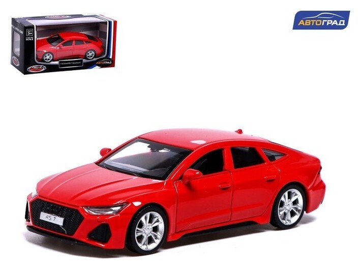 Машина металлическая Audi Rs7, 1:43, инерция, открываются двери, цвет красный Автоград