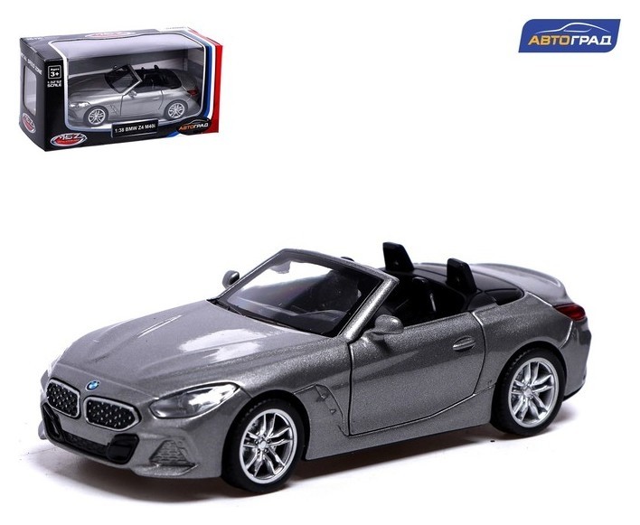 Машина металлическая BMW Z4m40i, 1:38, инерция, открываются двери, цвет серый