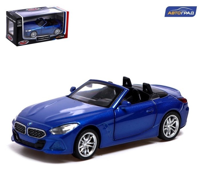 Машина металлическая BMW Z4m40i, 1:38, инерция, открываются двери, цвет синий