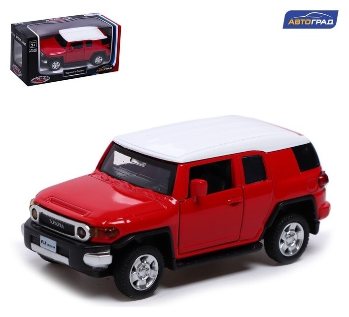Машина металлическая Toyota FJ Cruiser, 1:43, инерция, открываются двери, цвет красный  Автоград