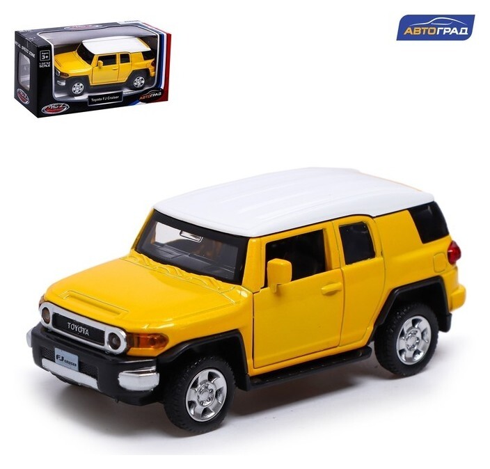 Машина металлическая Toyota FJ Cruiser, 1:43, инерция, открываются двери, цвет жёлтый  Автоград