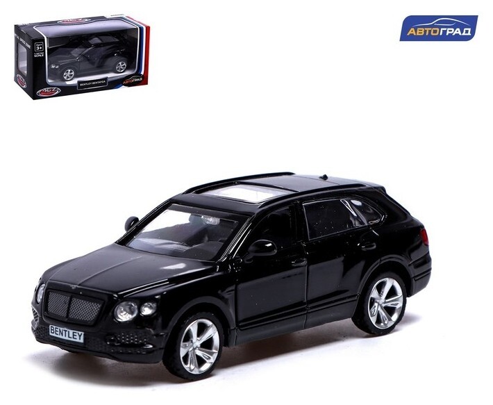 Машина металлическая Bentley Bentayga, 1:45, инерция, открываются двери, цвет чёрный  Автоград