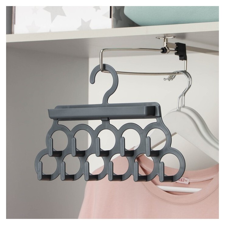 Вешалка универсальныя для ремней и шарфов «Пэри», 11 крючков, 30×20×3 см  