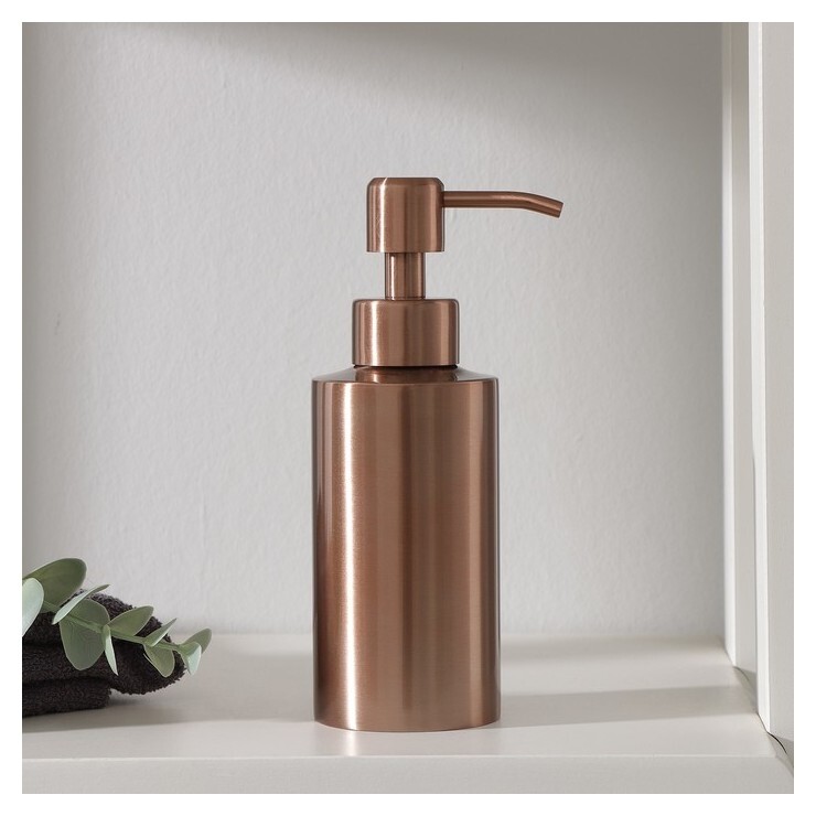 Дозатор для жидкого мыла, 250 мл, нержавеющая сталь, цвет бронза 