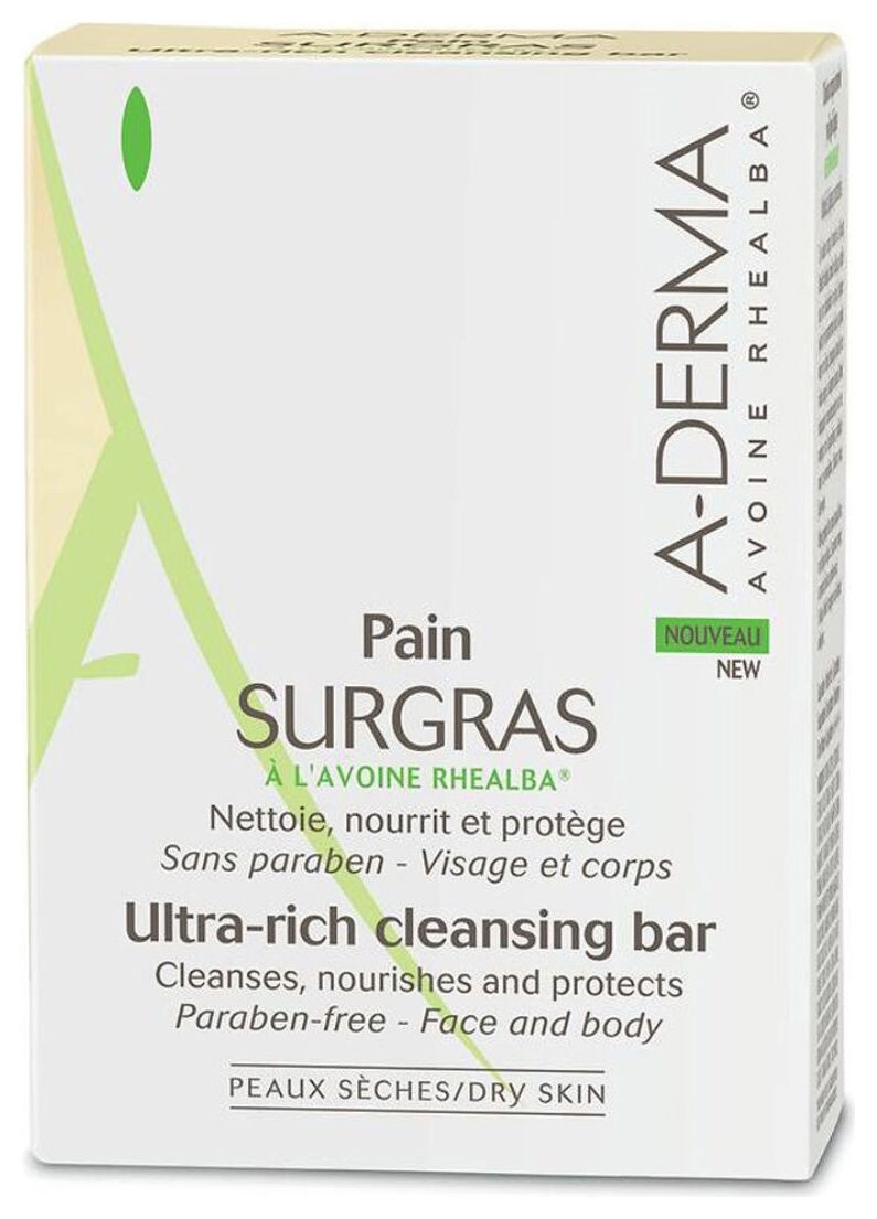 Мыло для лица и тела твердое ультраобогащенное косметическое  A-DERMA