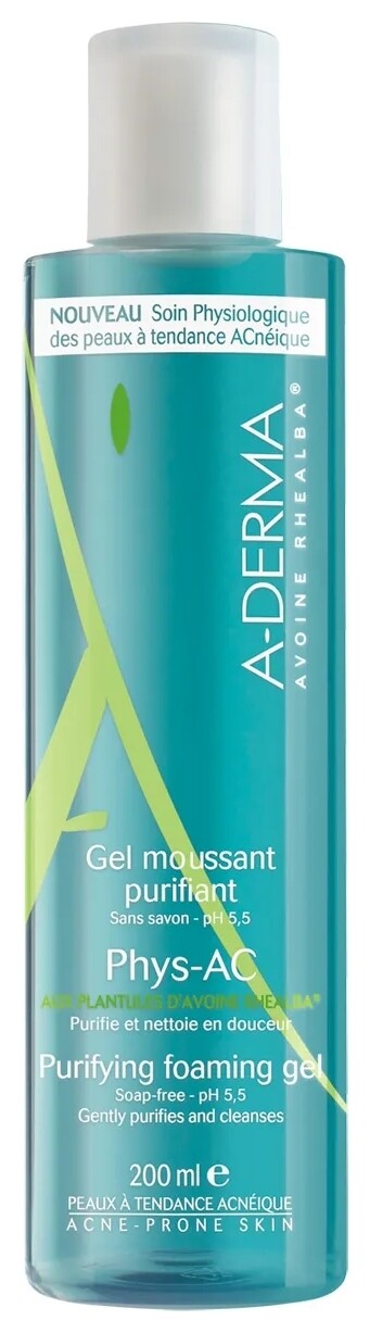 Гель для умывания лица очищающий пенящийся Phys-AC  A-DERMA