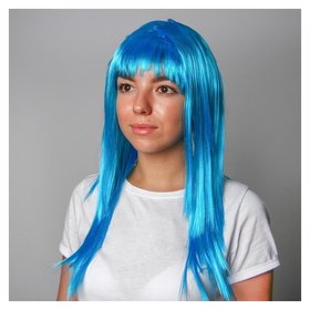 Карнавальный парик, длинные прямые волосы, цвет голубой, 120 г Страна Карнавалия