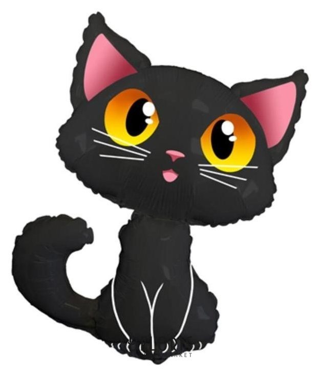 Шар фольгированный 36 «Кот чёрный», фигура Flexmetal