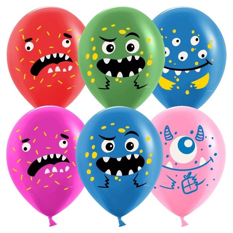 Шар латексный 12" «Монстрики», пастель, 1-сторонний, набор 25 шт. Дон Баллон