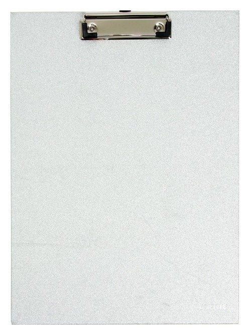 Планшет с зажимом А4, ламинированный картон, Devente Flowers, 2.0 мм, с блёстками, сверкающий серебристый