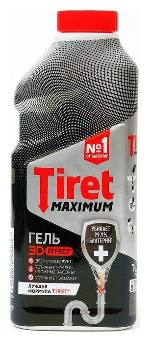 

Средство дезинфицирующее "Tiret",максимум, для канализационных труб, 465 мл