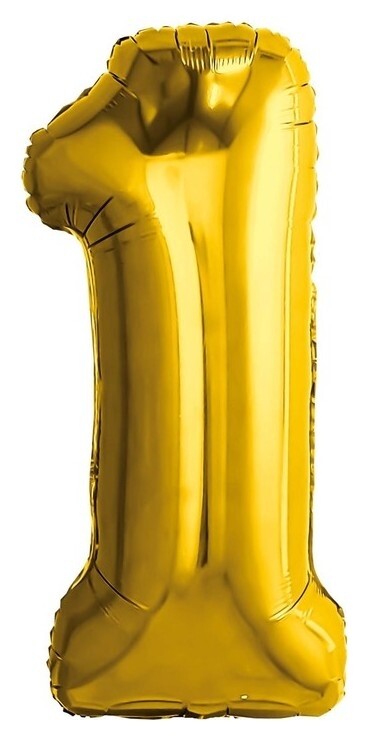 Шар фольгированный 32" «Цифра 1», золото  Leti