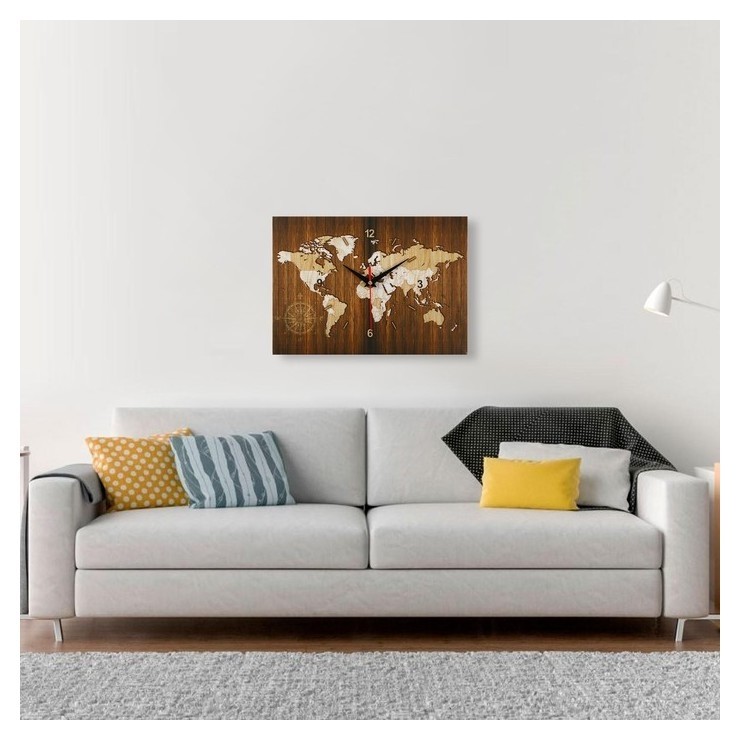 

Картина с часами "Карта", 20 х 30 см