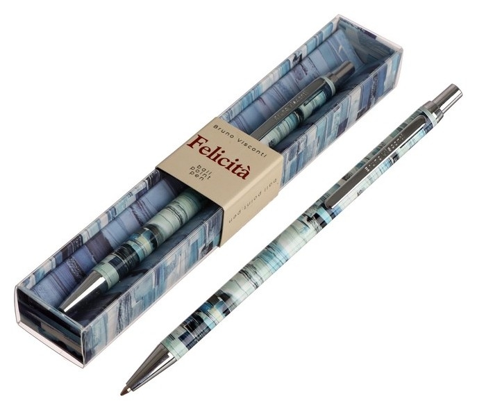 Ручка шариковая автоматическая, 0.7 мм, Bruno Visconti Felicita фантазия, стержень синий, корпус металлический, в футляре
