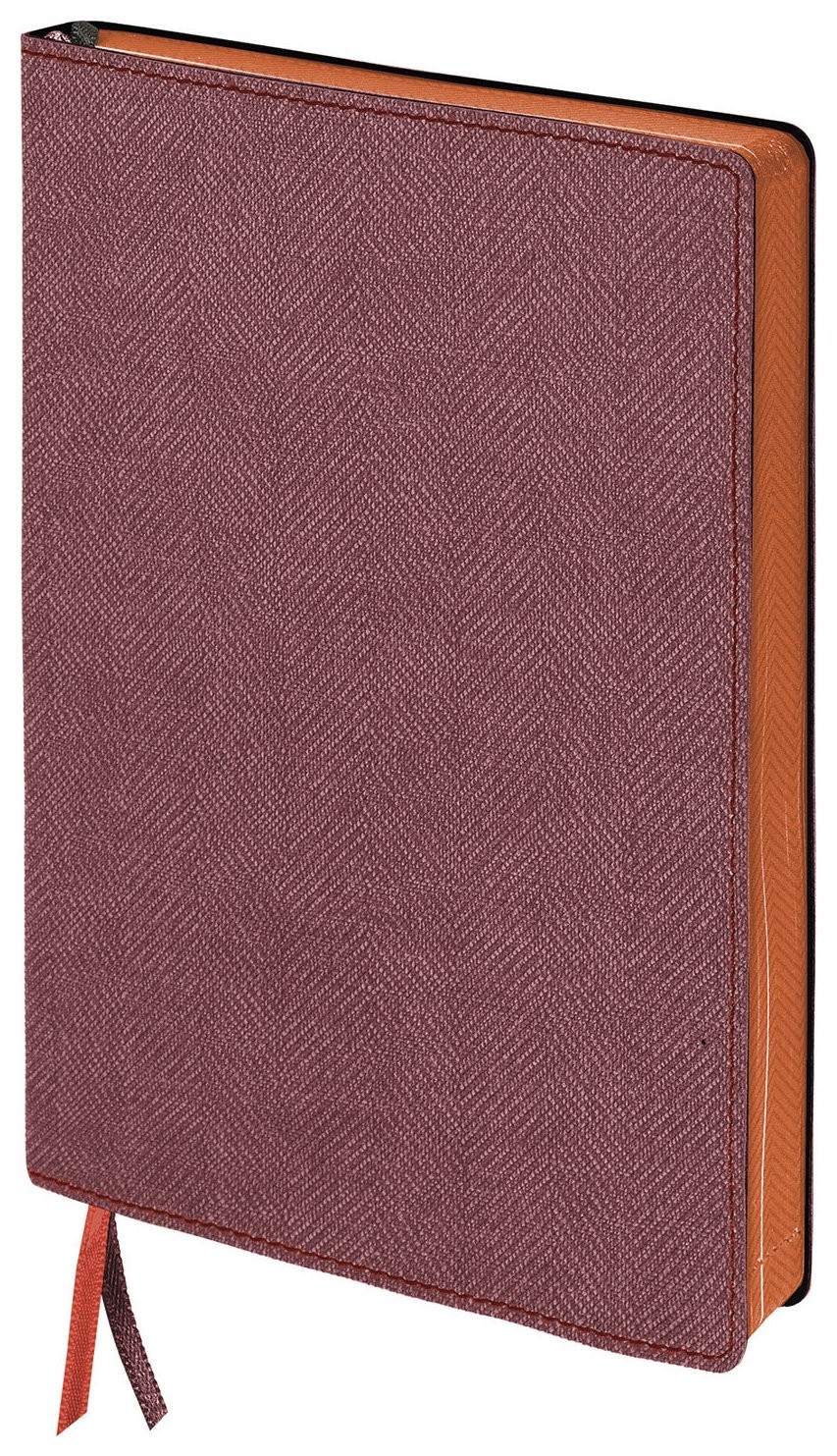 

Блокнот А5 (148x213 мм), Brauberg "Tweed", 112 л., гибкий, под ткань, линия, бордовый, 110963