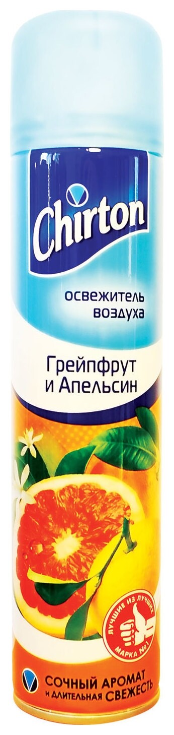 Освежитель воздуха аэрозольный 300 мл, Chirton (Чиртон), "Грейпфрут и апельсин", Ygir-085 Chirton