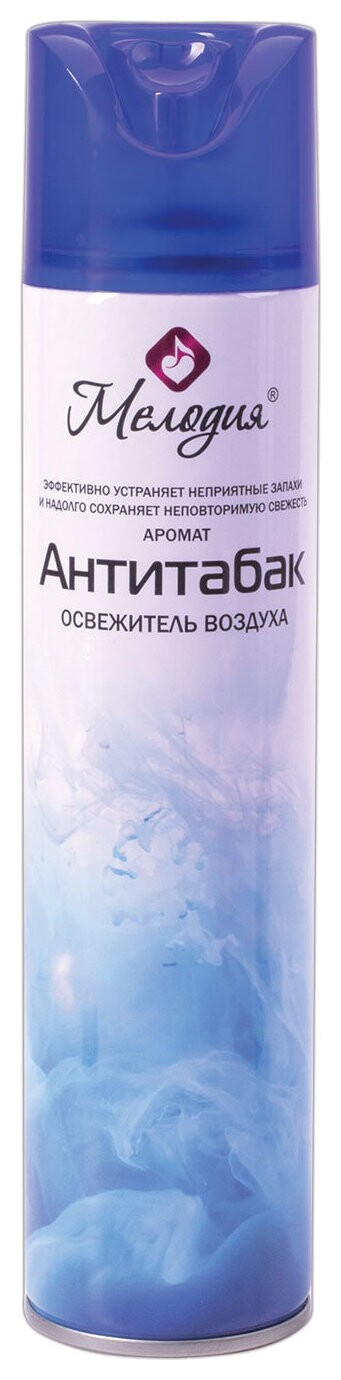 Освежитель воздуха аэрозольный 300 мл мелодия "Антитабак", 605342  Мелодия