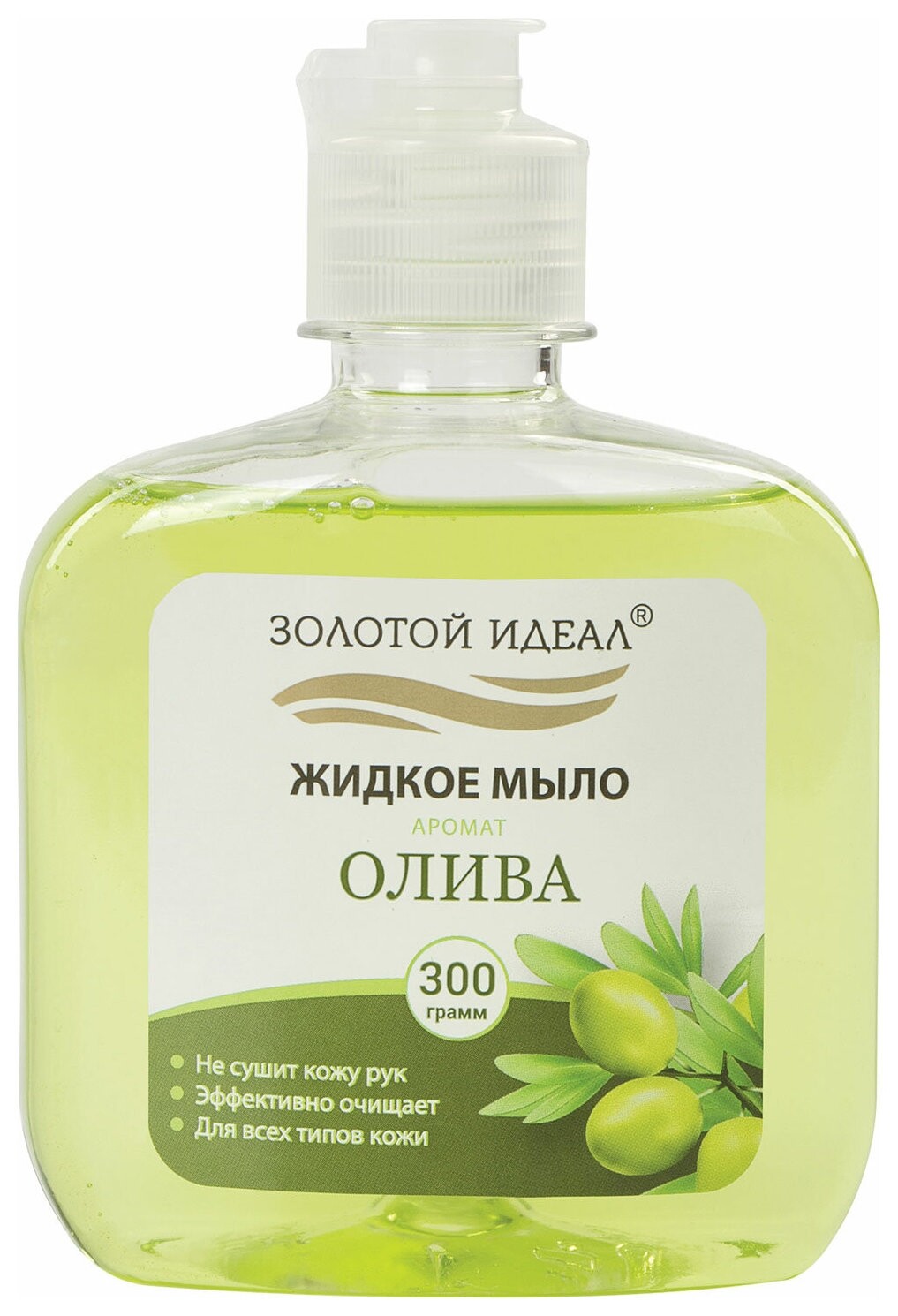 Мыло жидкое 300 г золотой идеал "Олива", флип топ, 606776  Золотой идеал