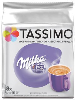 Какао в капсулах Jacobs "Milka" для кофемашин Tassimo, 8 порций, 8052280 Jacobs