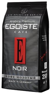 Кофе молотый Egoiste "Noir", натуральный, 250 г, 100% арабика, вакуумная упаковка, 2549 Egoiste